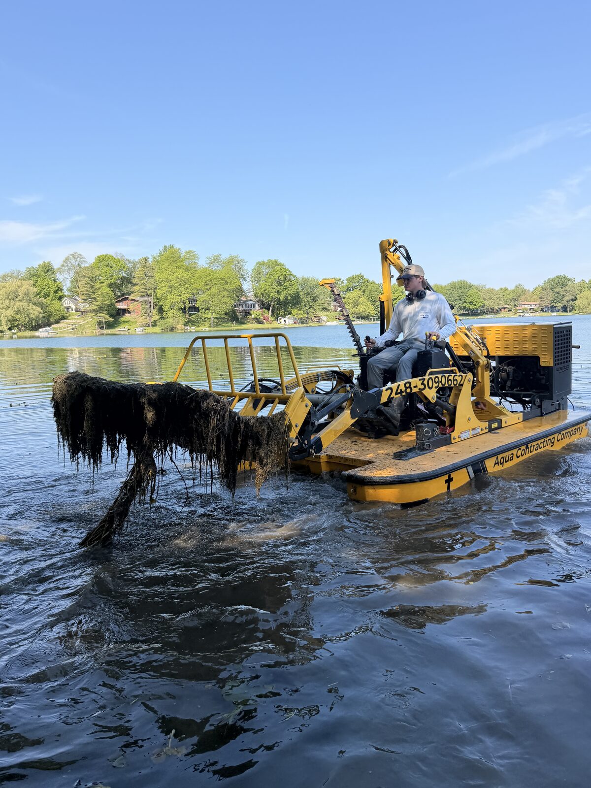 Lake Weed Root Removal on a Michigan lake