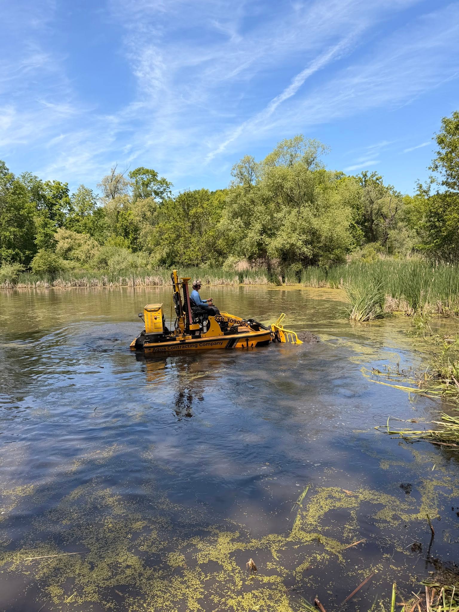 Lake Weed Cutting & Harvesting on a Michigan lake